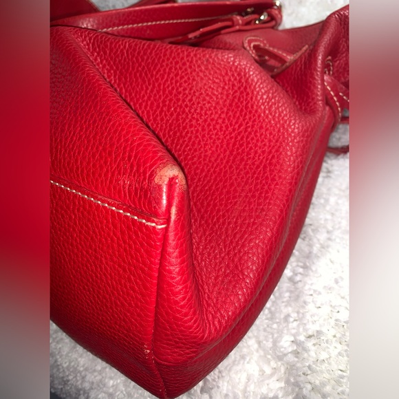 Dooney & Bourke draw string red Handbag- Preloved - Picture 6 of 11